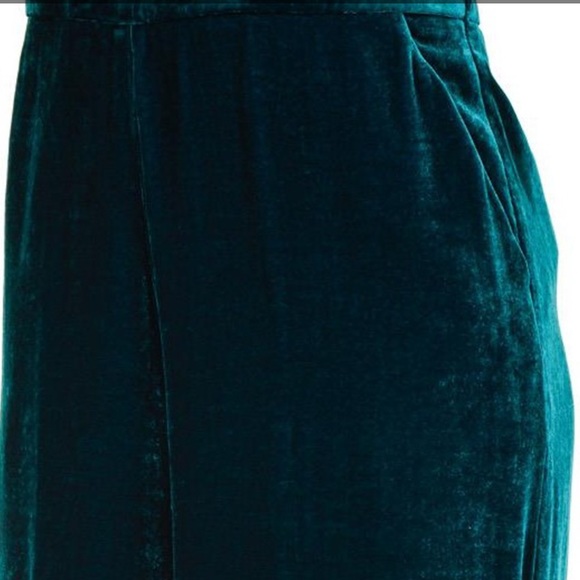 NWT ETRO Greenish teal velvet palazzo trousers - Picture 4 of 14